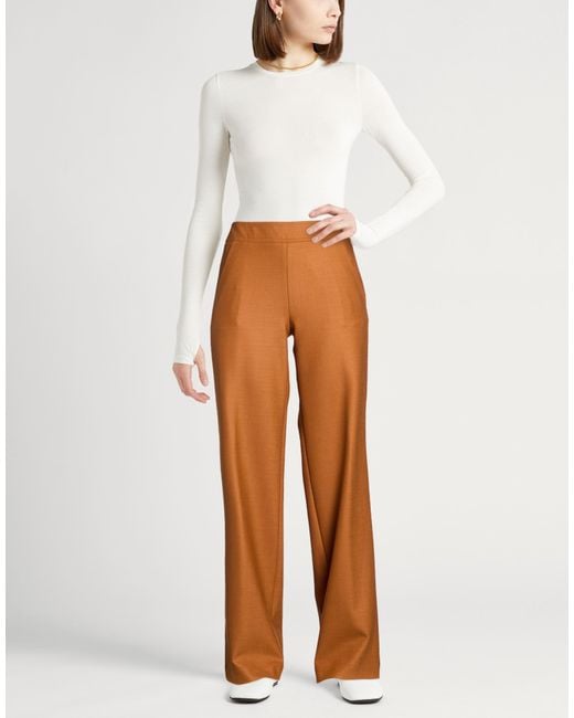 PT Torino Brown Pants Polyester, Virgin Wool, Elastane