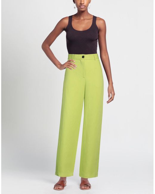 MSGM Yellow Pants Linen, Tencel Lyocell