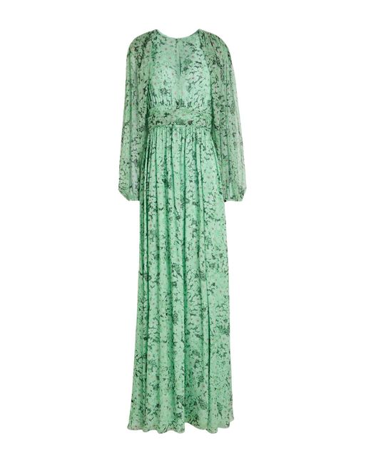 Giambattista Valli Green Maxi Dress Silk