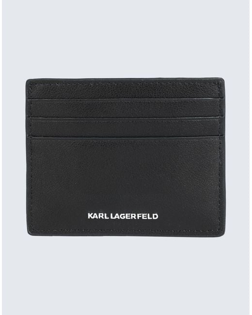 Karl Lagerfeld Black K/Ikonik 2.0 Leather Ch -- Document Holder Bovine Leather