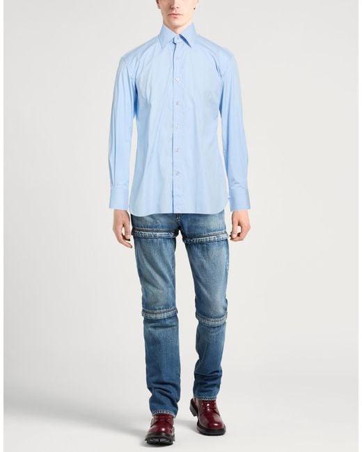 Tom Ford Blue Shirt Cotton for men
