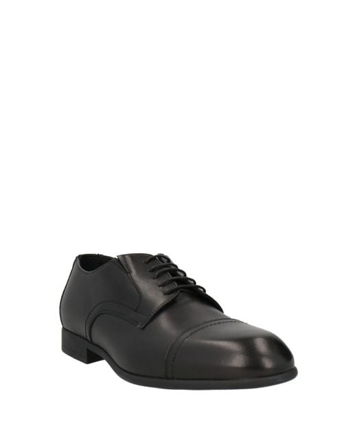 Baldinini Black Lace-Up Shoes Leather for men