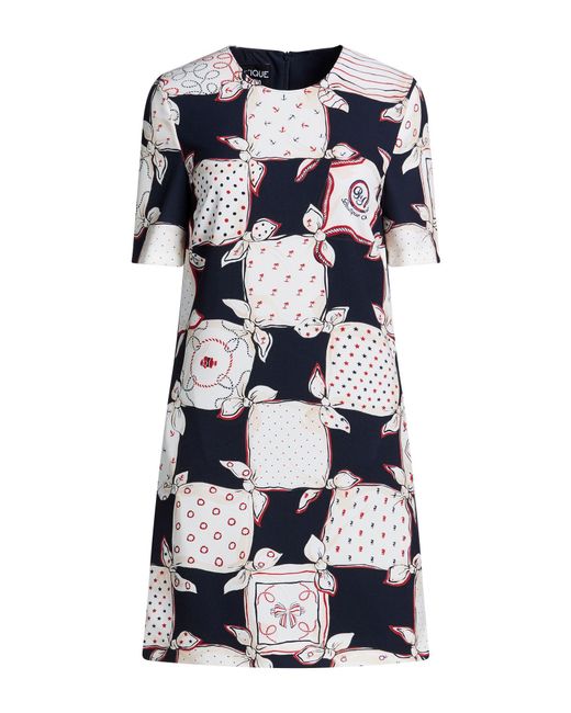 Moschino Blue Mini Dress Polyester, Elastane