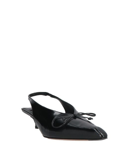 Jacquemus Black Leather Bow-Detailed Slingback Pumps