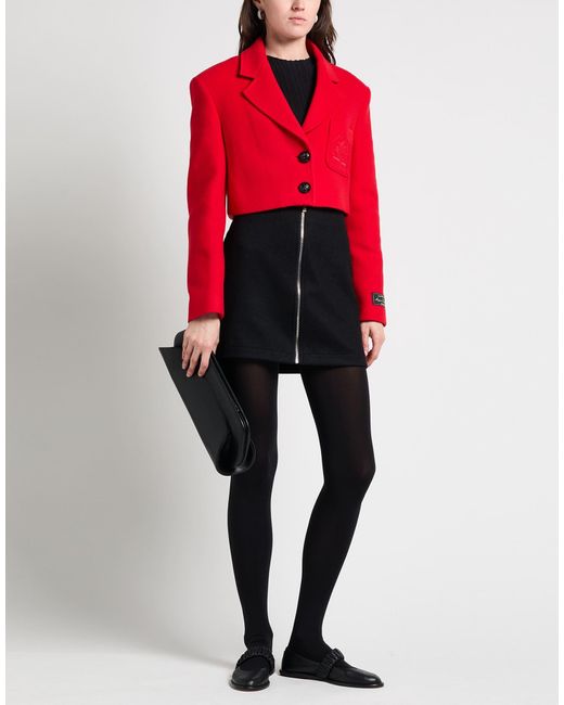 MSGM Red Blazer Virgin Wool, Polyamide