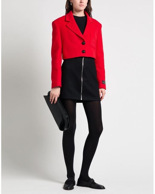 MSGM Red Blazer Virgin Wool, Polyamide