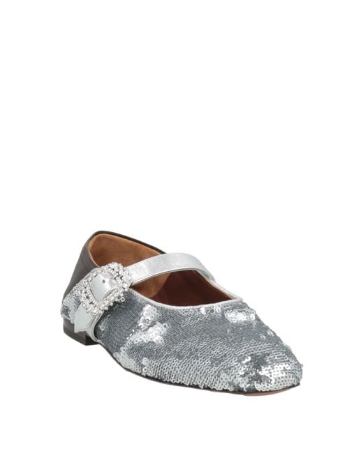 Wales Bonner White Ballet Flats Textile Fibers, Leather