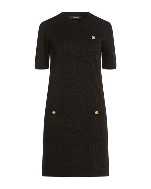 Versace Black Mini Dress Cotton, Viscose, Polyester