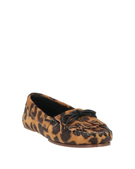 Paris Texas Brown Camel Loafers Leather