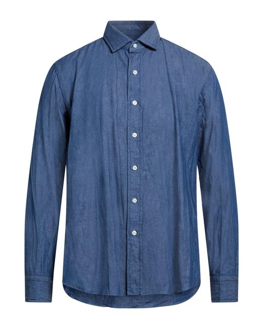 Salvatore Piccolo Blue Denim Shirts for men