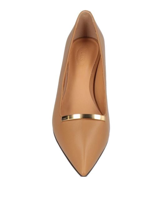 Tod's Brown Camel Pumps Leather