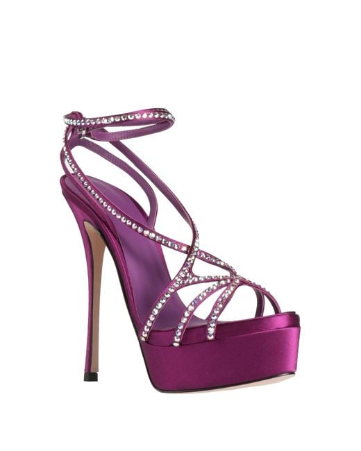 Le Silla Purple Sandals Textile Fibers