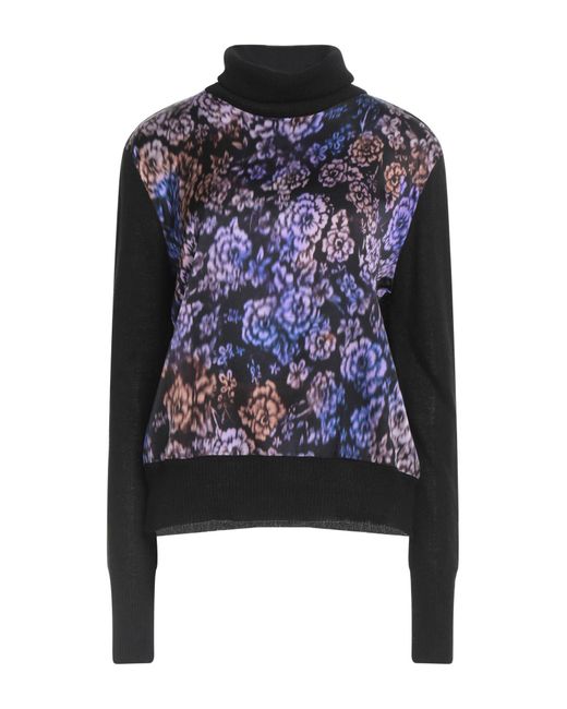 Shirtaporter Blue Turtleneck Wool, Viscose, Polyamide, Cashmere, Elastane