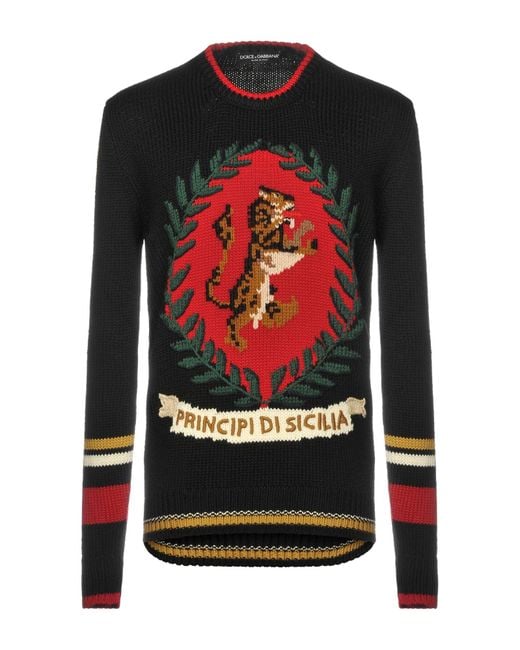 Dolce & Gabbana Red Sweater Wool, Virgin Wool, Mohair Wool Polyamide for men