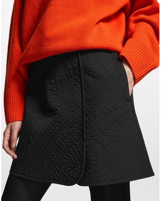 COS Black Quilted Wrap Mini Skirt