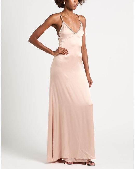Amen Pink Blush Maxi Dress Acetate, Silk