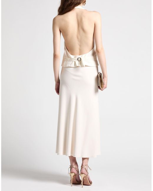 Brunello Cucinelli White Midi Skirt Viscose, Elastane