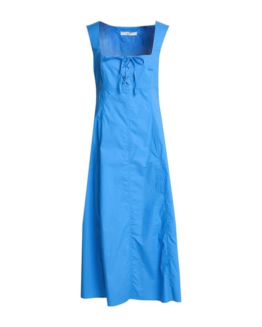 19.70 Nineteen Seventy Blue Azure Midi Dress Cotton