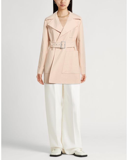 Tod's Natural Overcoat & Trench Coat Cotton