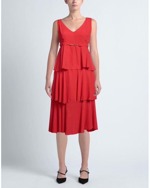 Rinascimento Red Midi Dress