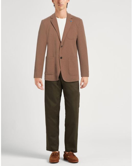 Harmont & Blaine Brown Blaine. Blazer Polyester, Cotton, Elastane for men