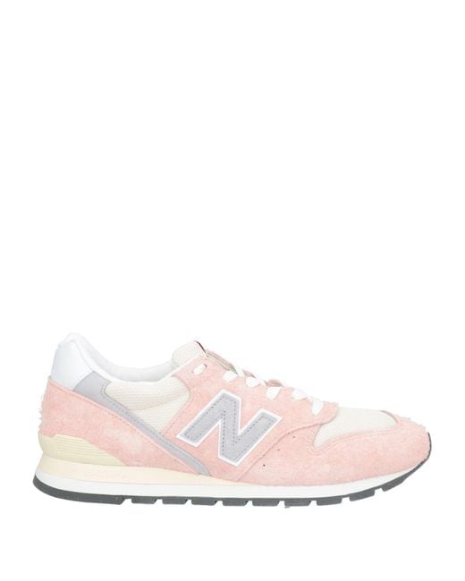 New Balance Pink Sneakers Leather, Textile Fibers for men