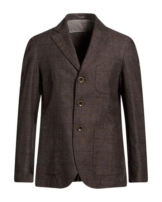 Peserico Black Blazer Virgin Wool, Cotton for men