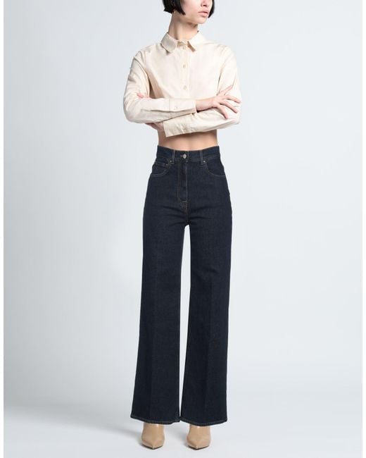Peserico Blue Easy Jeans Cotton, Elastane