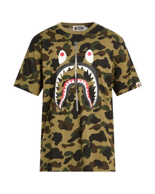 A Bathing Ape Green Military T-Shirt Cotton for men