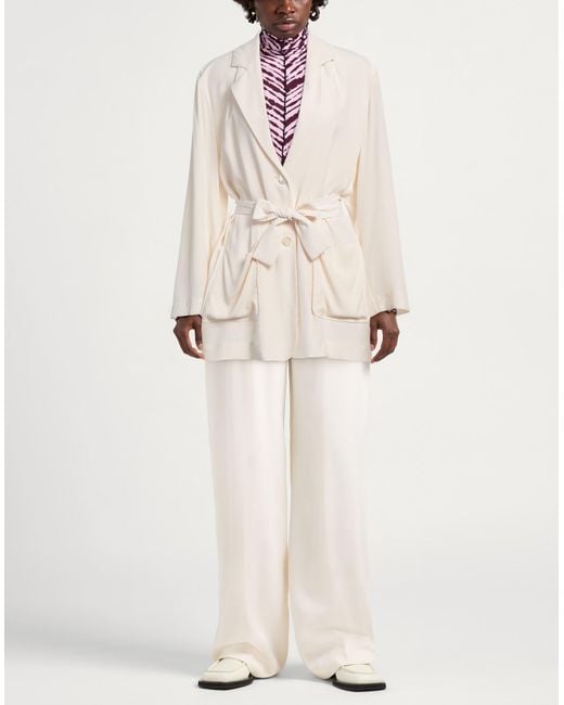 Semicouture White Blazer Acetate, Silk