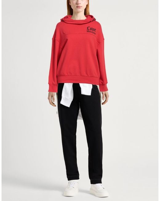Love Moschino Red Sweatshirt Cotton, Elastane