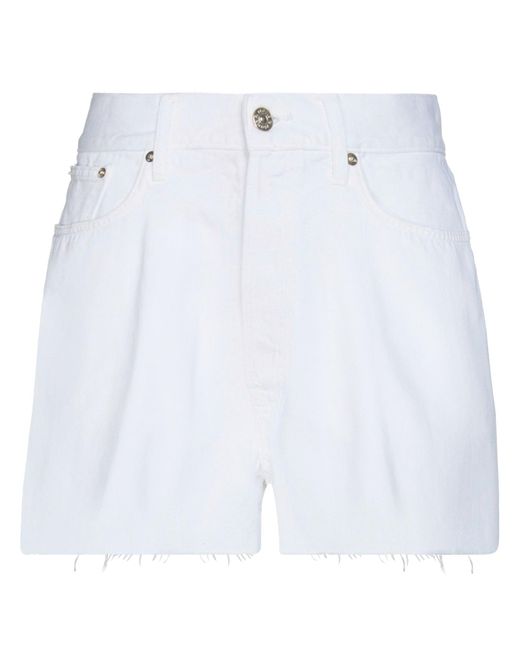 People White Denim Shorts Cotton
