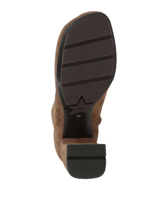 Ash Brown Light Ankle Boots Leather
