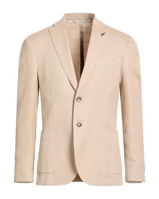 Paoloni Natural Blazer Cotton, Elastane for men
