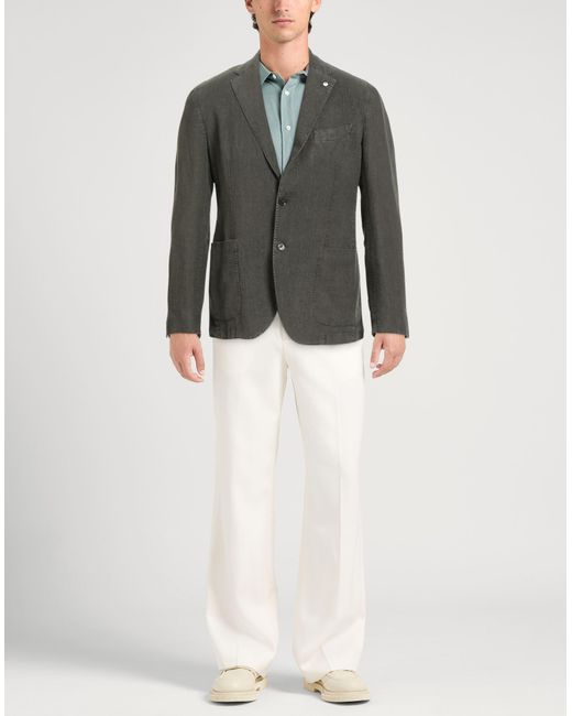 L.b.m. 1911 Gray Blazer Linen for men