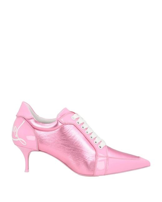 Christian Louboutin Pink Lace-Up Shoes