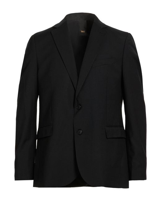 MULISH Black Blazer Polyester, Wool, Elastane for men