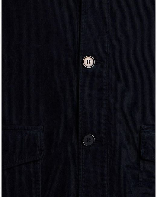 Officine Generale Blue Midnight Jacket Cotton, Elastane for men