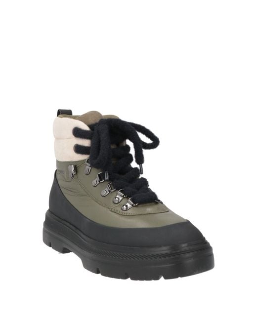 Woolrich Black Military Ankle Boots Leather, Textile Fibers