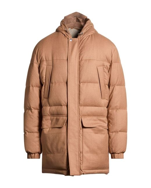 Eleventy Brown Sand Puffer Wool, Silk for men