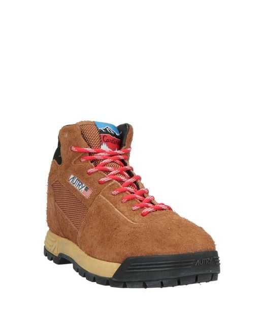 Autry Brown Ankle Boots Leather, Textile Fibers for men
