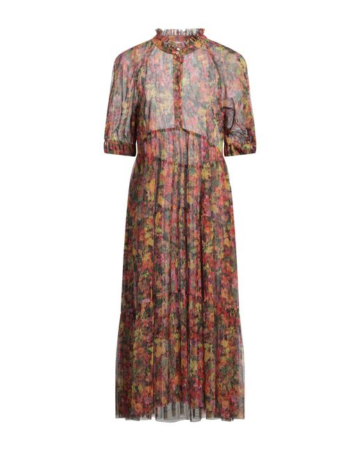 Philosophy Di Lorenzo Serafini Brown Midi Dress Polyester