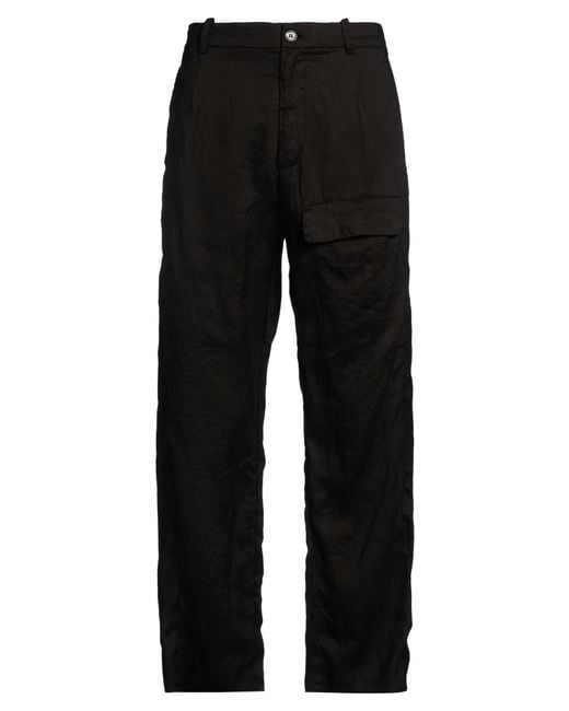 Masnada Black Pants Ramie for men