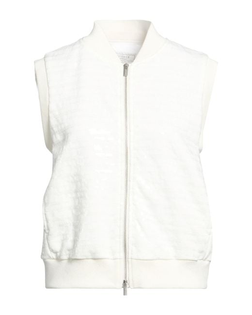 Peserico White Ivory Vest Cotton, Polyester