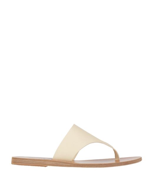 Ancient Greek Sandals White Thong Sandal Cowhide