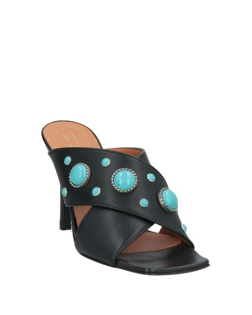 Via Roma 15 Black Sandals