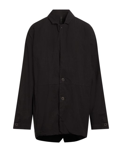 Transit Black Overcoat & Trench Coat Cotton, Elastane for men