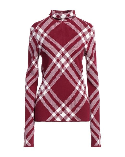 Burberry Red Burgundy Turtleneck Wool, Polyester, Polyamide