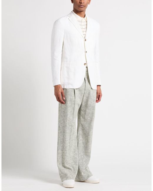Boglioli White Blazer Linen for men