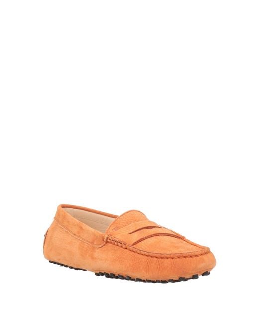Tod's Orange Loafers Leather